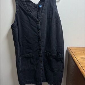 Old Navy Black Button-Front Midi Dress